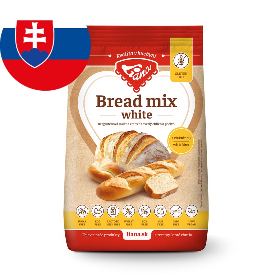 Liana White Bread mix bezgluténová zmes na svetlý chlieb a pečivo 1000 g