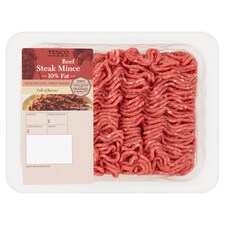 Tesco Beef Steak Mince 10% Fat 500G