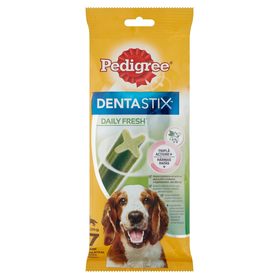image 1 of Pedigree DentaStix Daily Fresh Supplementary Pet Food for Dogs 4 Months+ 10-25 kg 180 g