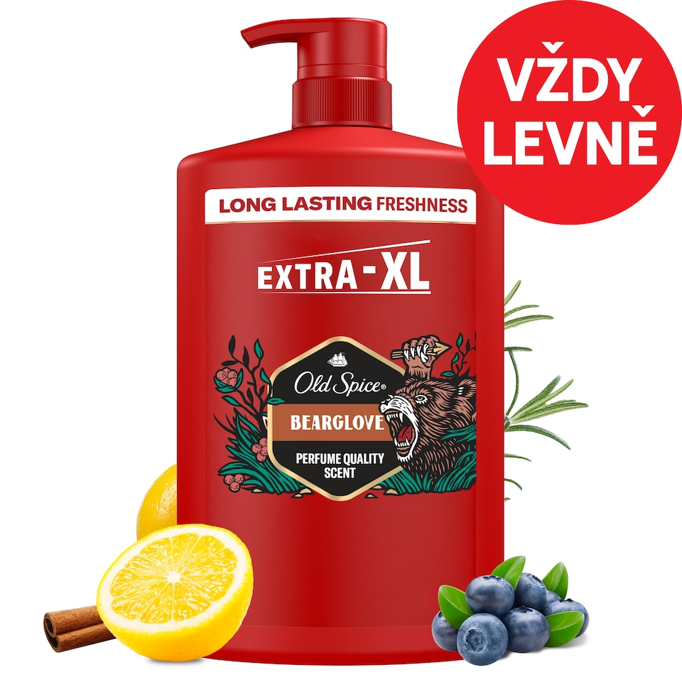 Obrázek 1 pro produkt Old Spice Bearglove 3 V 1 Přípravek Na Mytí, Sprchový Gel A Šampon Pro Muže, 1000ml