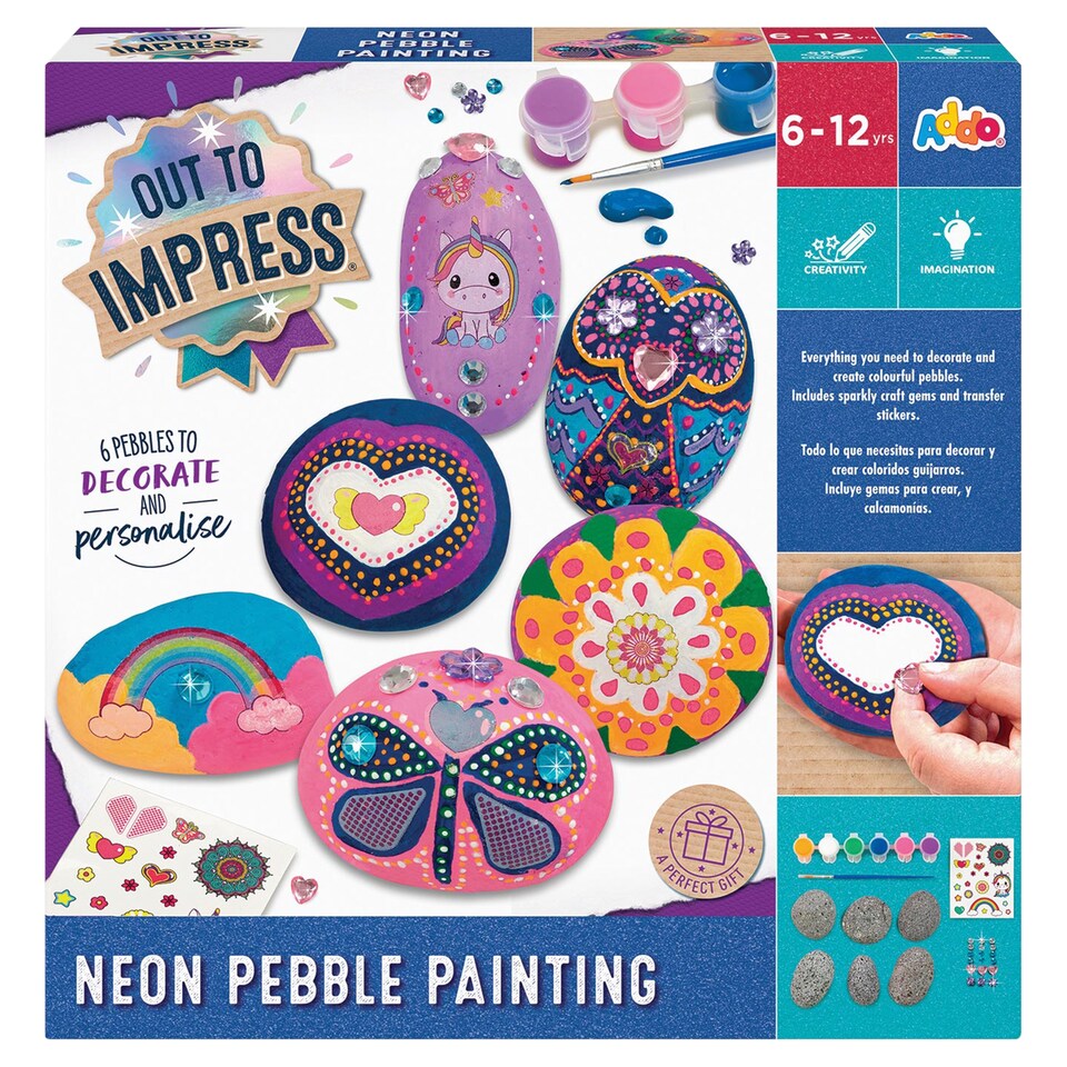 obrázok 1 z Addo Out to Impress Neon Pebble Painting kreatívna sada