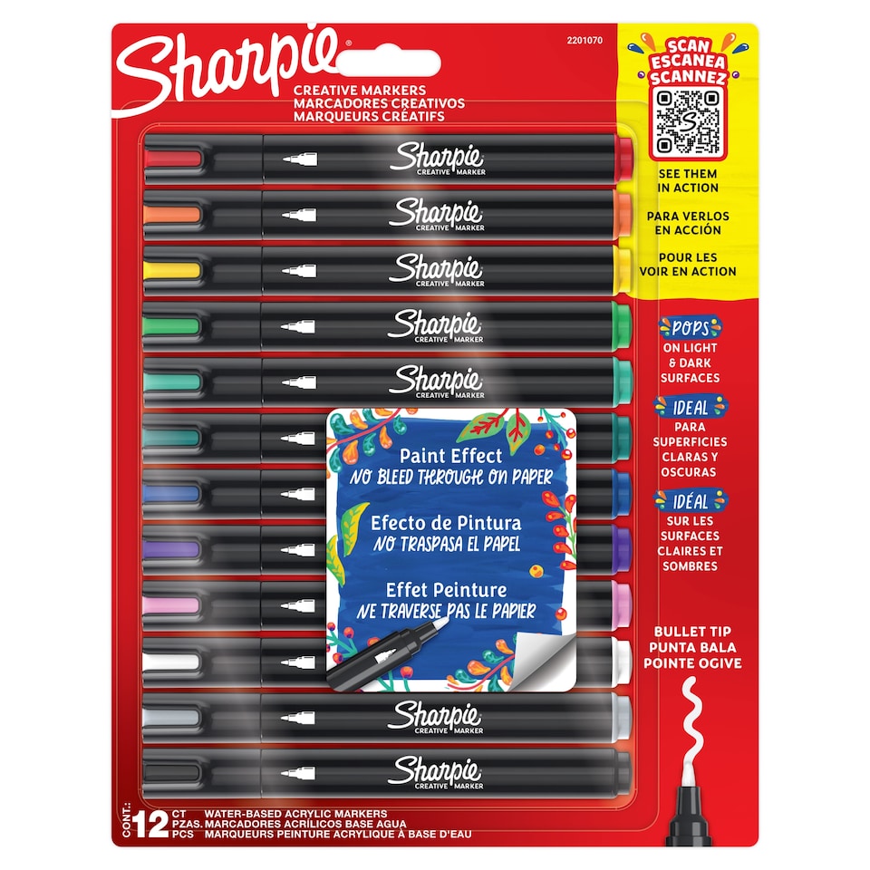 image 1 of Sharpie Creative Bullet Marker Pens 12 Pack