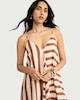 image 2 of F&F Striped Hanky Hem Maxi Dress in Multi Brown