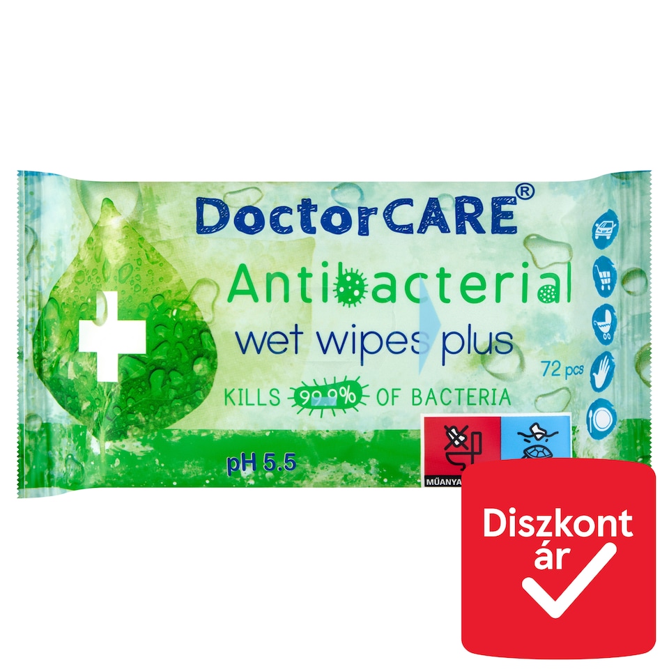 DoctorCare Antibacterial Wet Wipes Plus 72 pcs