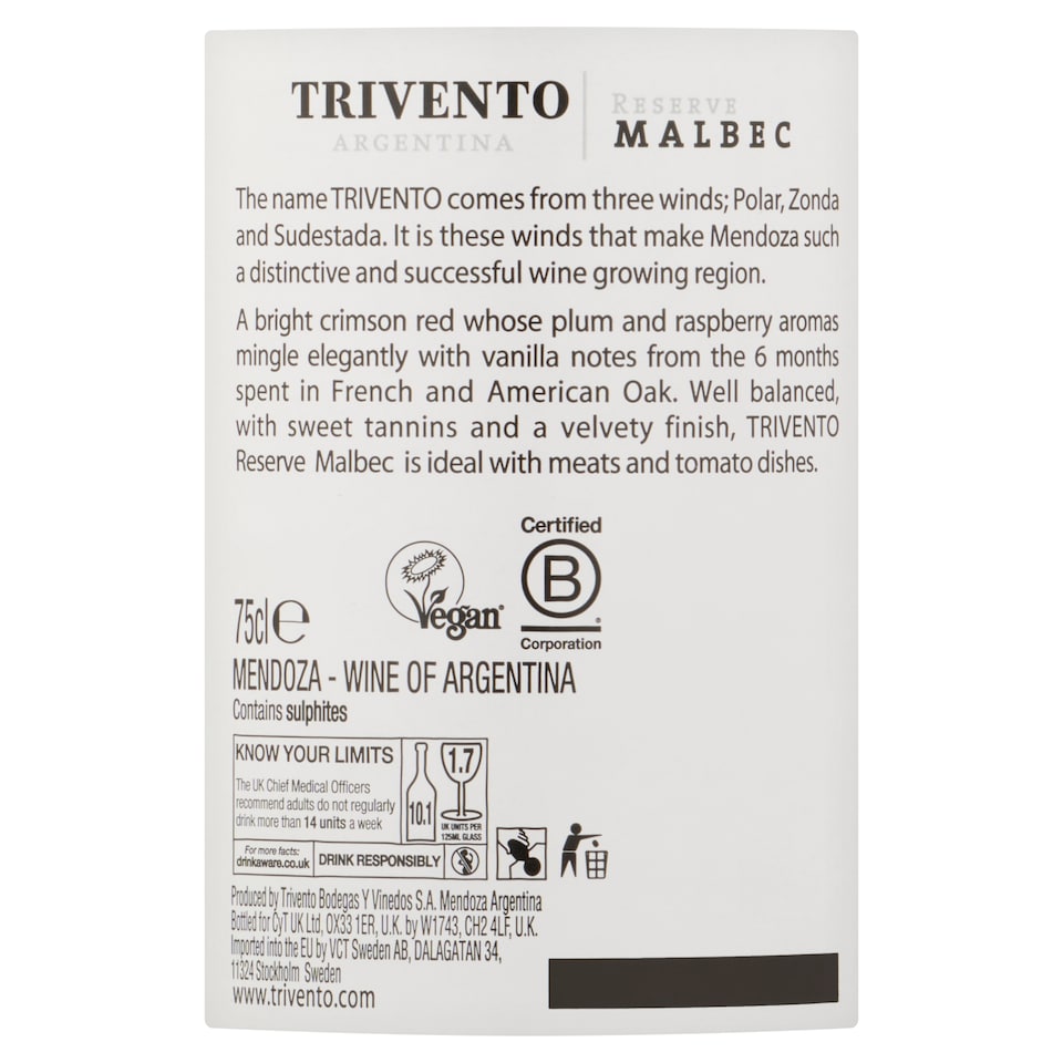 image 1 of Trivento Reserve Malbec 75Cl