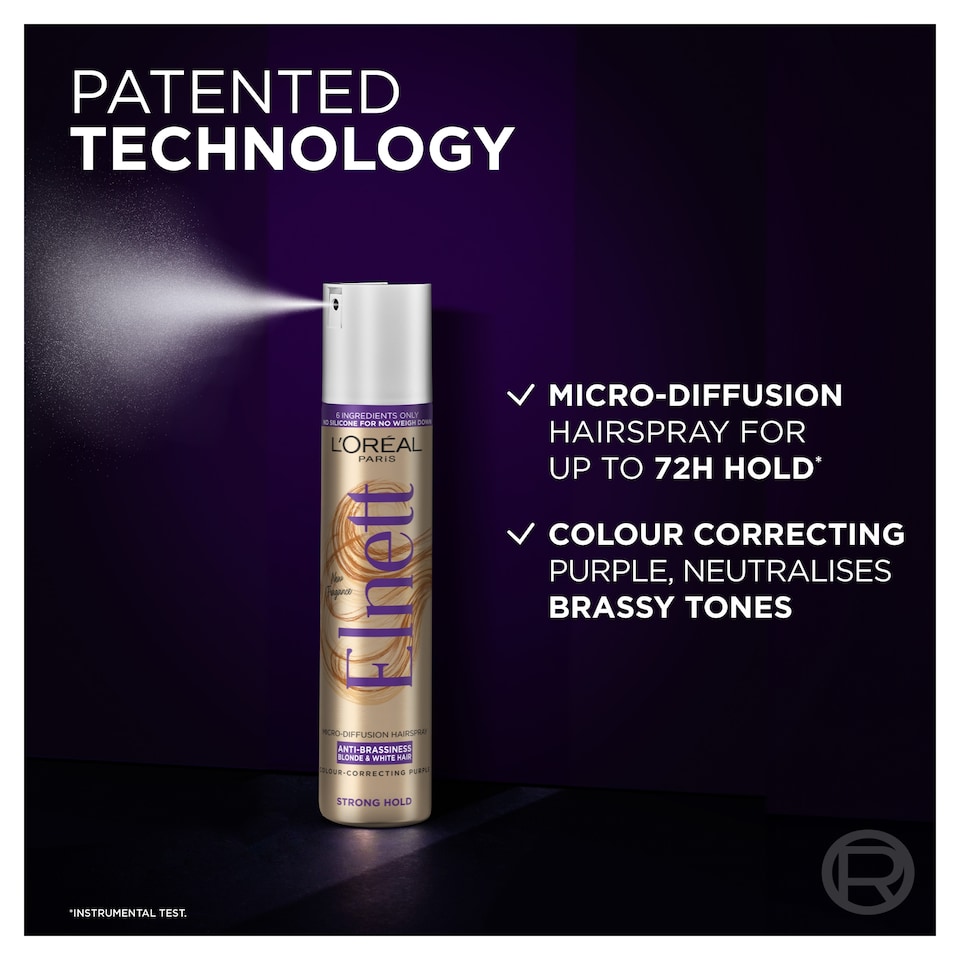 image 1 of L'Oreal Elnett Anti-Brassiness Hair Spray 200ml