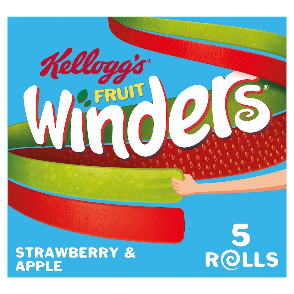 image 1 of Kellogg's Fruit Winders Doubles Strawberry & Apple Snack Rolls 5x17g