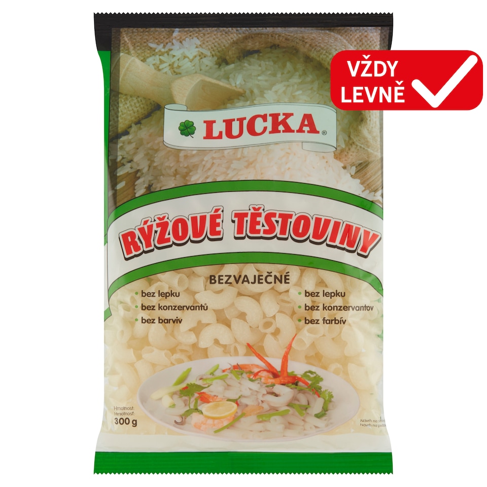 Lucka Kolínka rýžové těstoviny bezvaječné 300g