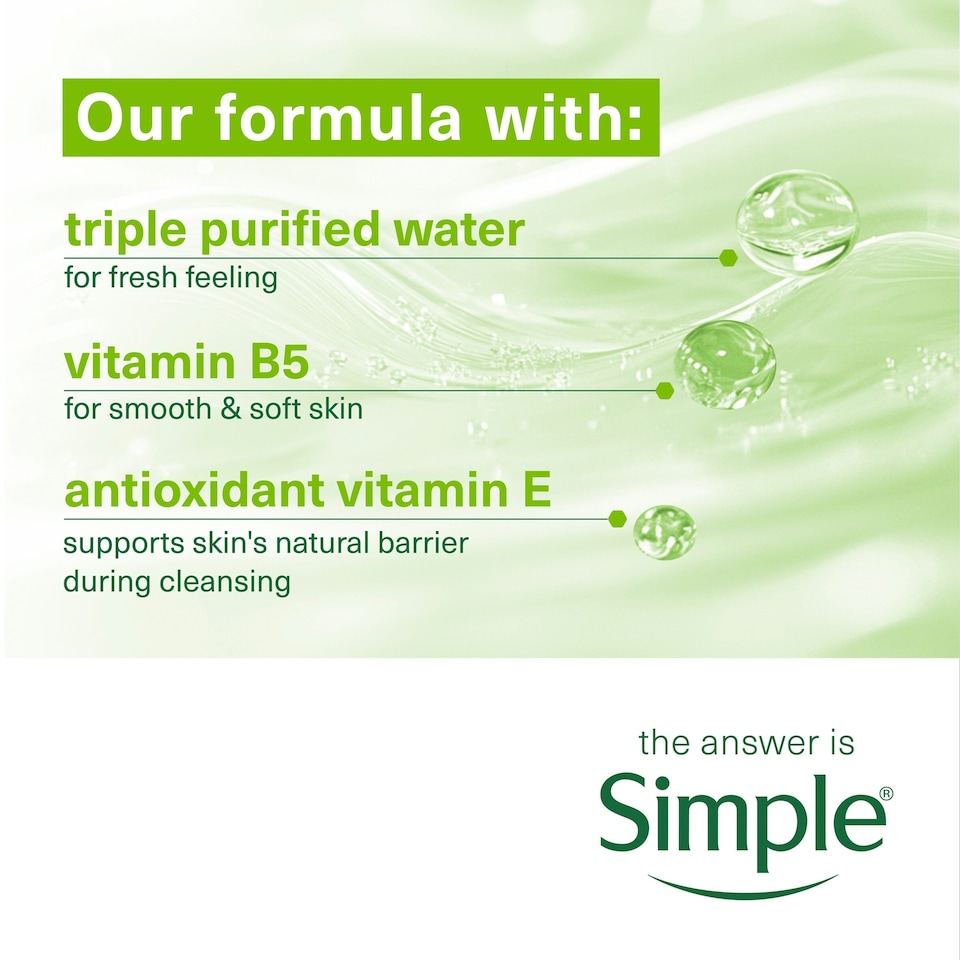 image 1 of Simple Cleansing Biodegradable Wipes 33 Pack