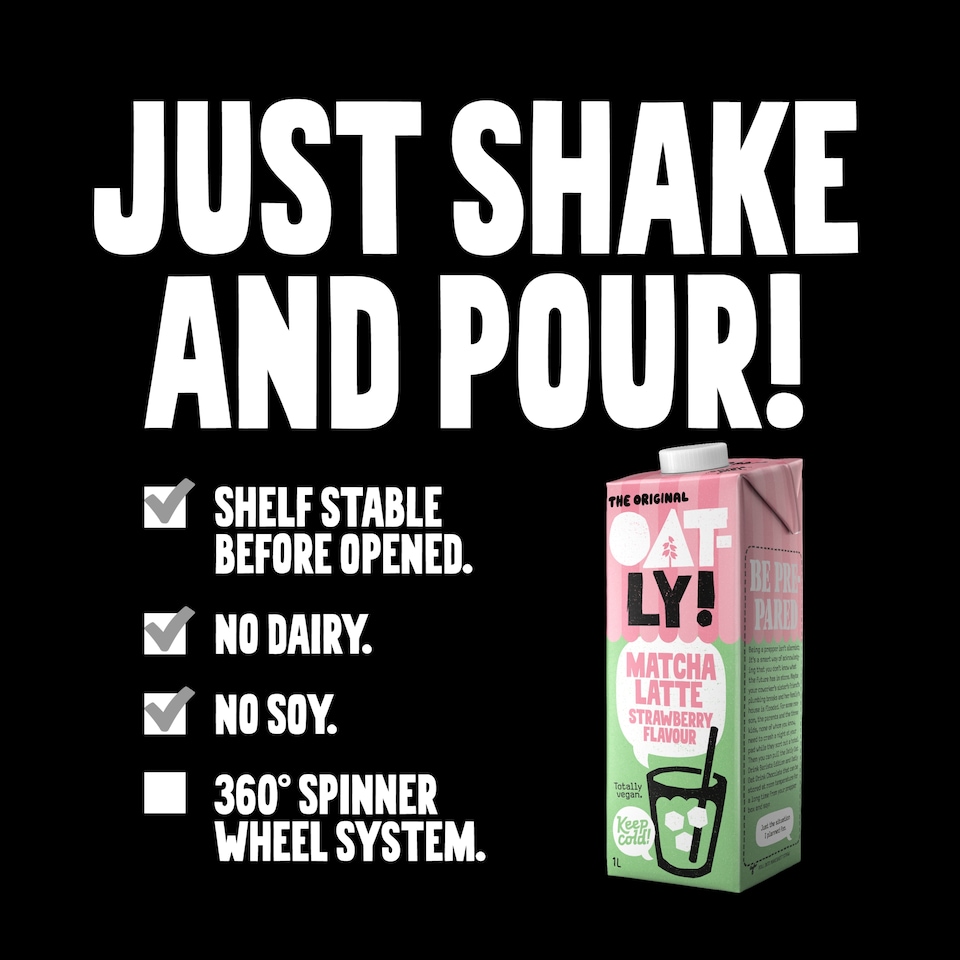 image 1 of Oatly The Original Matcha Latte Strawberry Flavour Oat drink 1L