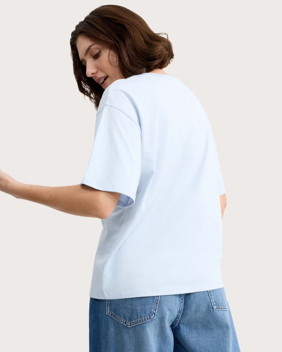 image 1 of F&F Pure Cotton Graphic T-Shirt in Blue