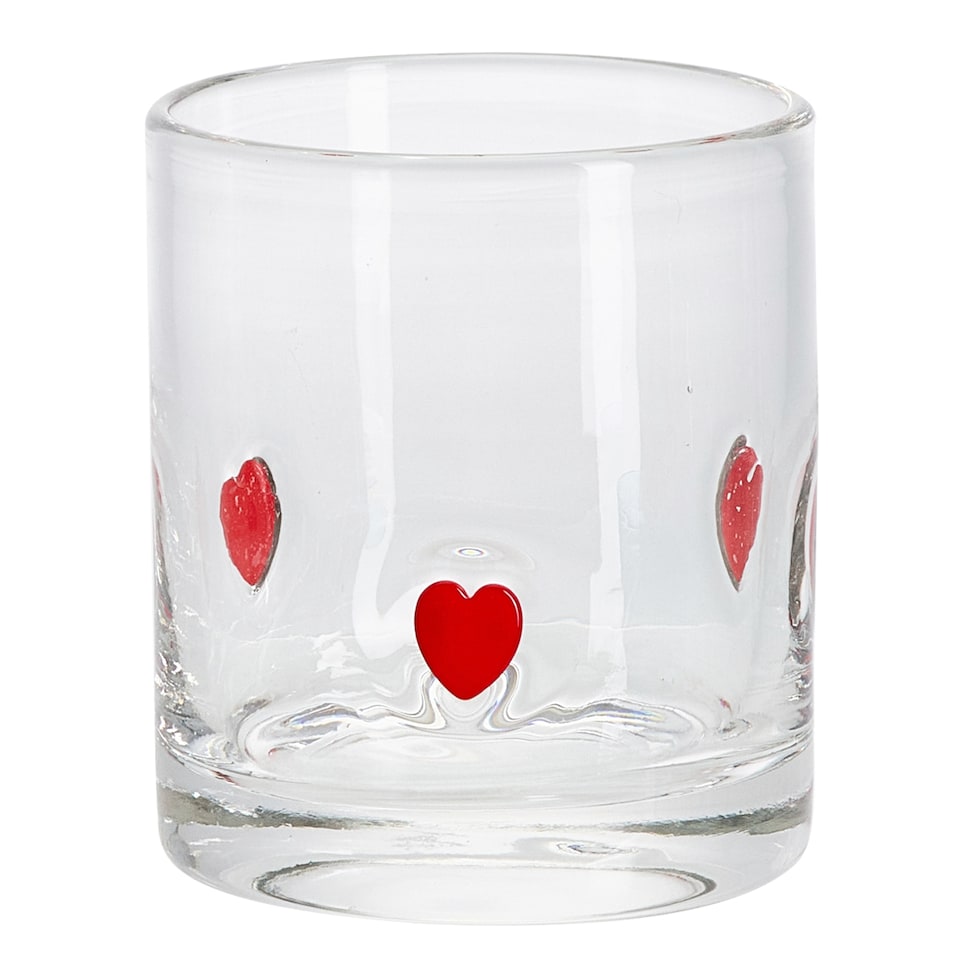 F&F Home Heart Infused Glass Tumbler