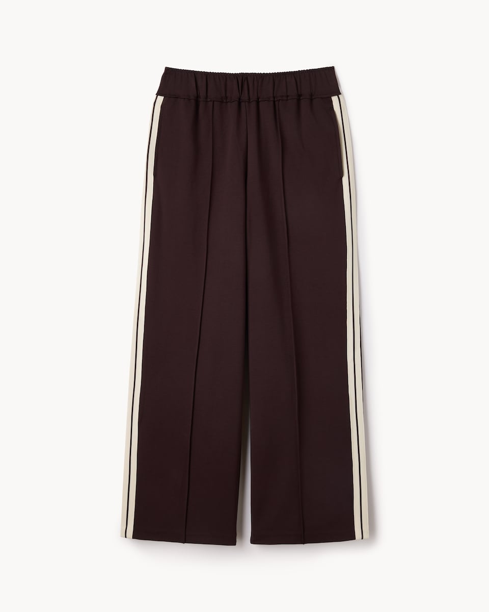 image 1 of F&F Side Stripe Wide Leg Trousers in Brown