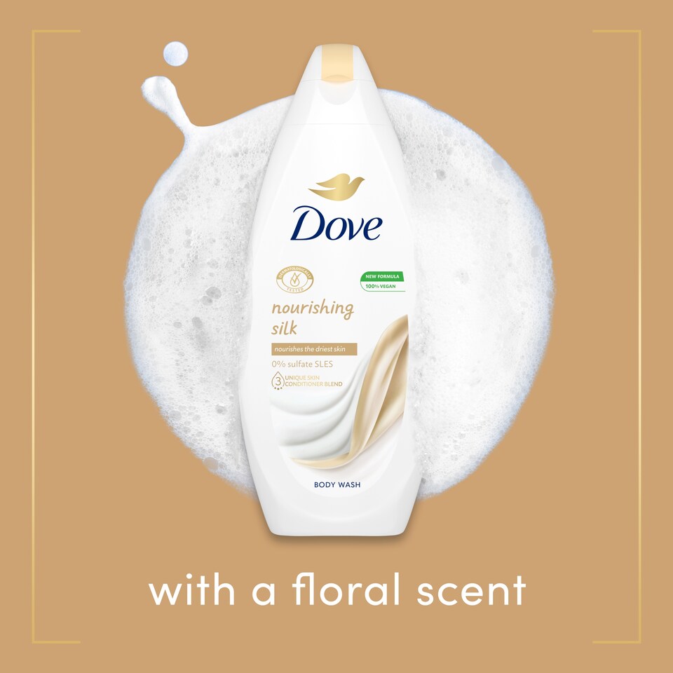 image 1 of Dove Silk Glow Body Wash Shower Gel 450ml