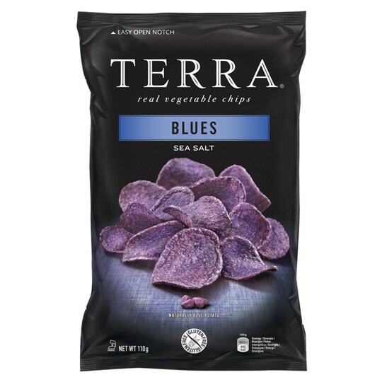 TERRA REAL VEGETABLE CHIPS BLUES 110G Tesco Groceries