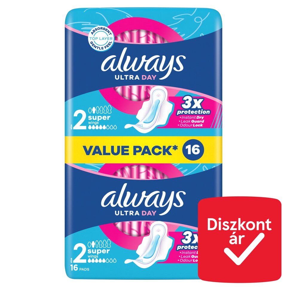 image 1 of Always Ultra Day Sanitary Towels Super (Size 2) Wings x 16 Pads