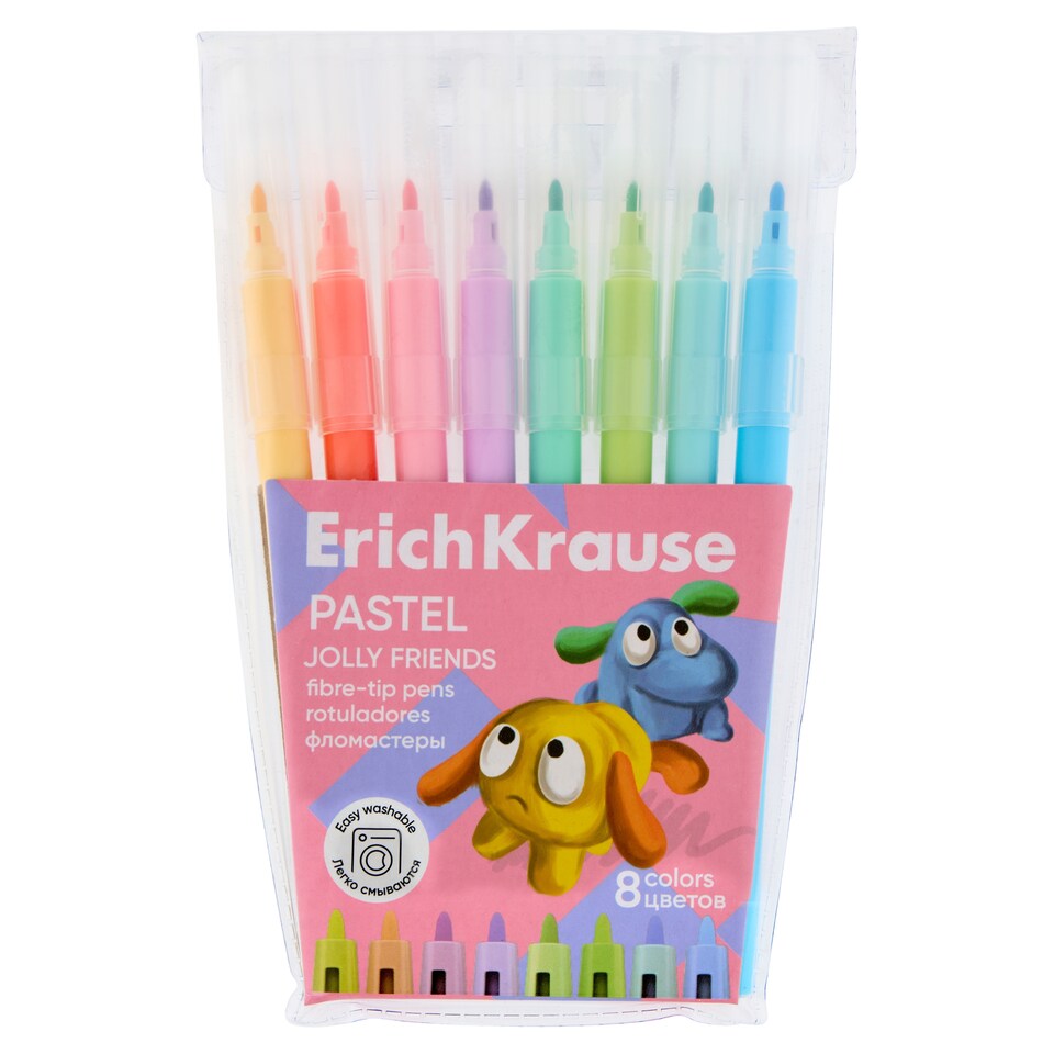 Erich Krause Jolly Friends Washable Fibre-Tip Pens 8 pcs