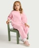 image 1 of F&F Girls 2-Piece Cotton Rich Lace Trim Sweatshirt and Joggers Set in Pink
