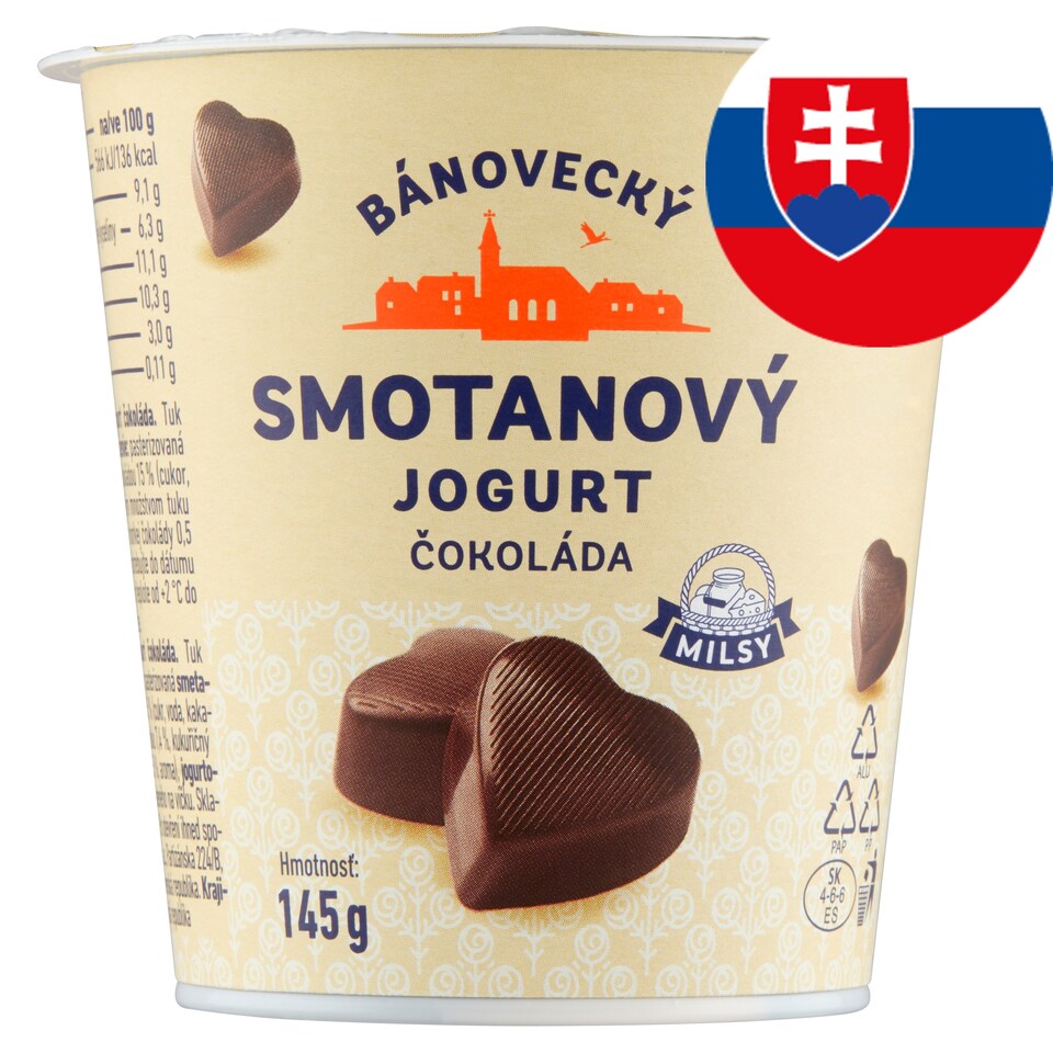 Milsy Bánovecký smotanový jogurt čokoláda 145 g