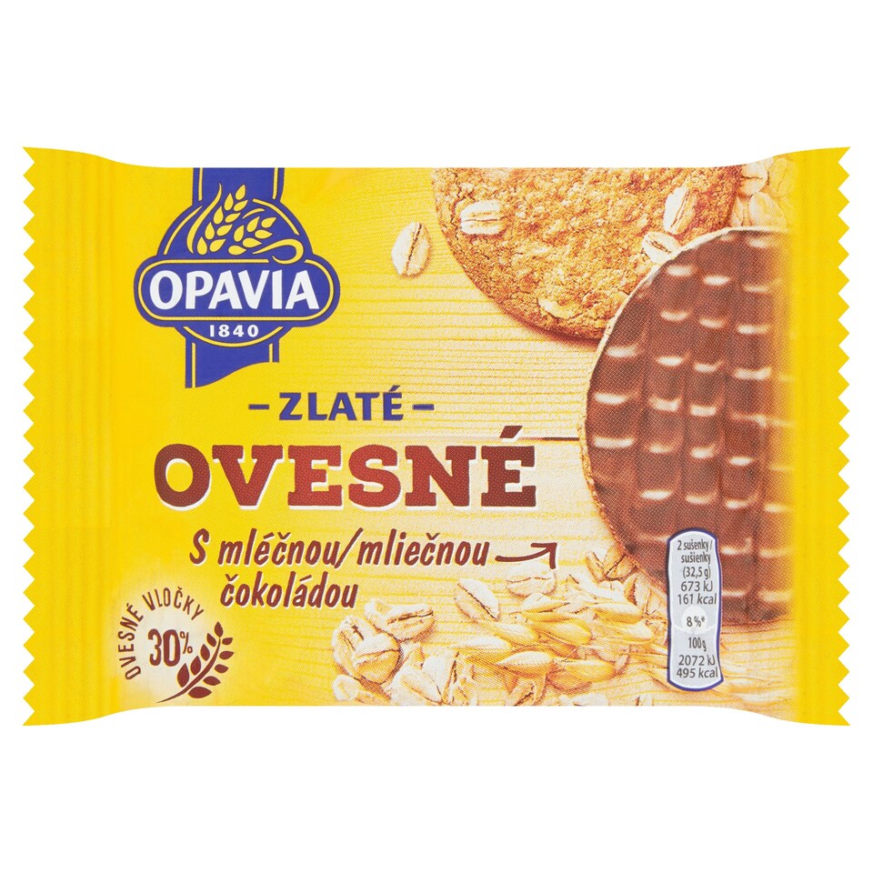 Opavia Zlaté Oatmeal with Milk Chocolate 32.5g - Tesco Groceries