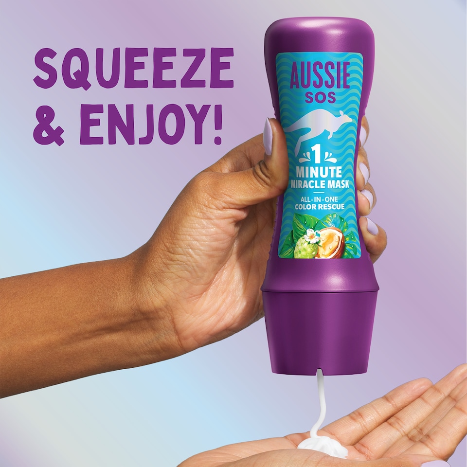 image 1 of Aussie SOS 1 Minute Miracle Mask All in One Colour Rescue  250ml
