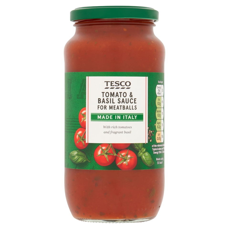 Tesco Tomato & Basil Sauce For Meatballs 500G