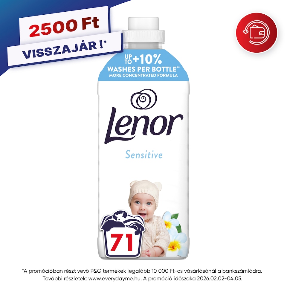 Lenor  Textilöblítő 71 Mosáshoz, Sensitive  1. kép