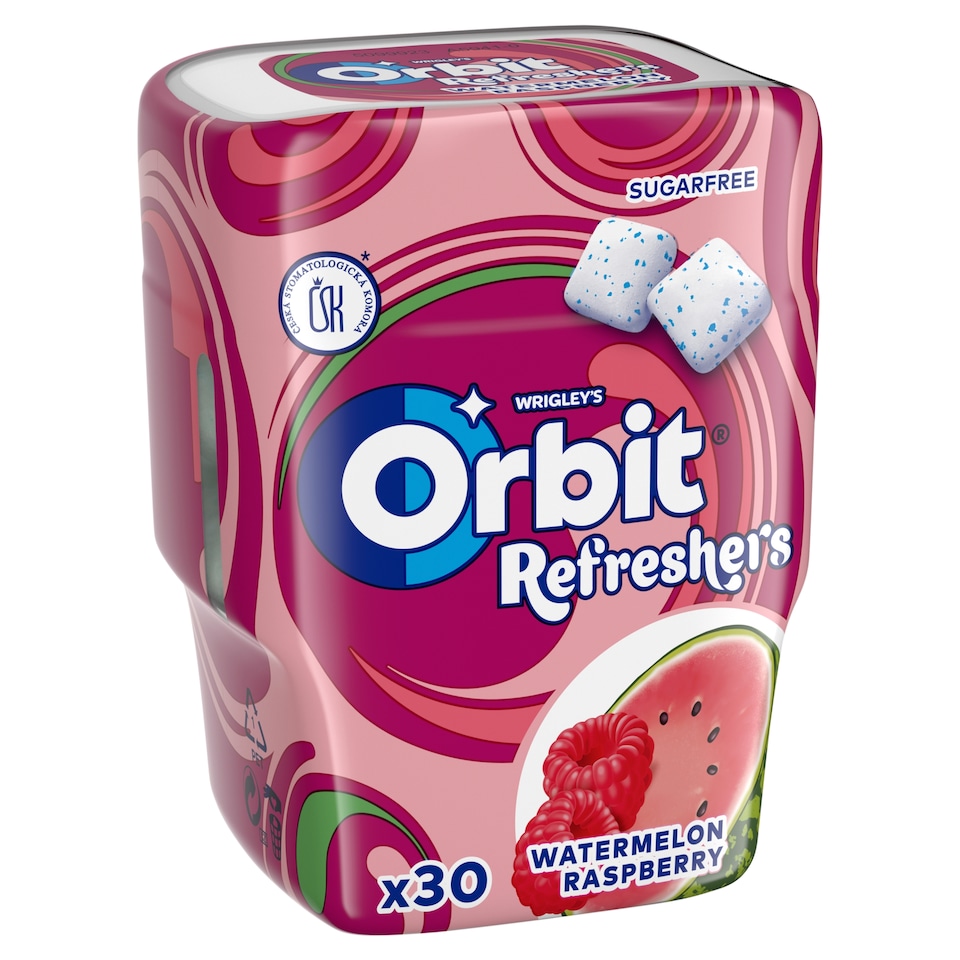image 1 of Wrigley's Orbit Refreshers Sugar-Free Watermelon Raspberry Chewing Gum 30 pcs 67g
