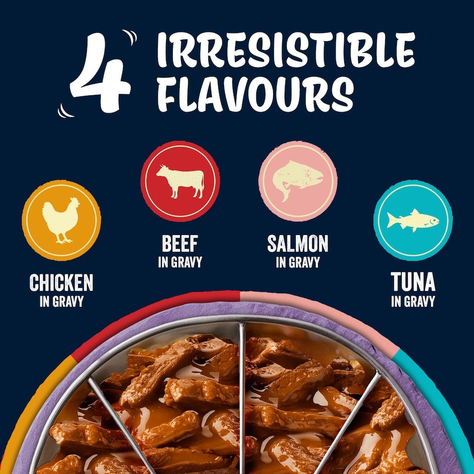 image 1 of FELIX Tasty Shreds Mixed Selection in Gravy Wet Cat Food 40x80g