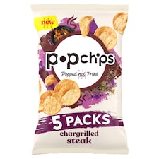 Popchips Chargrilled Steak Multipack Crisps 5x17g