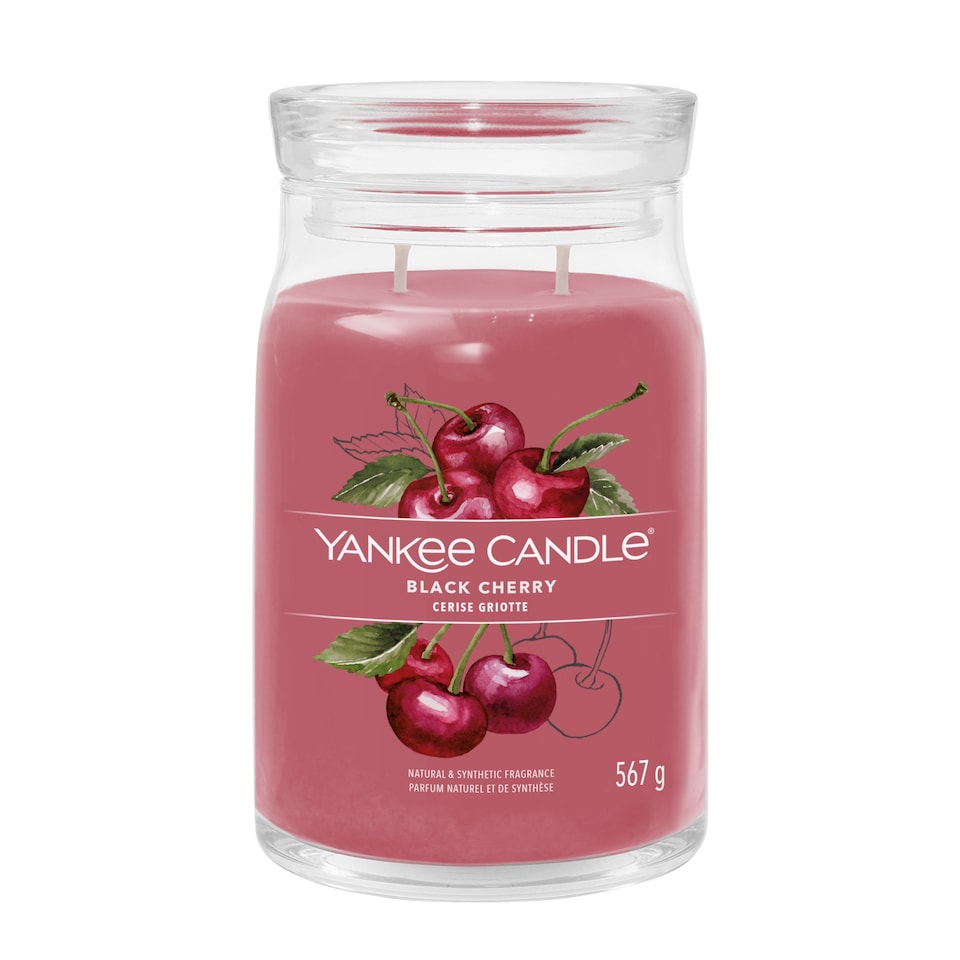 image 1 of Yankee Candle Signature Black Cherry Large Candle 567g