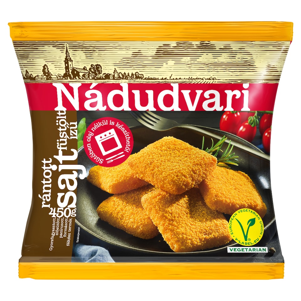 Nádudvari Quick-Frozen Pre-Baked Breaded Smoked Cheese 450 g