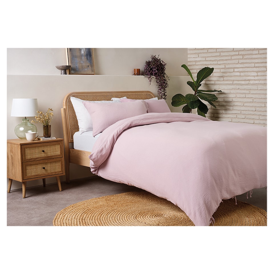 F&F Home Muslin Lilac Duvet Set King