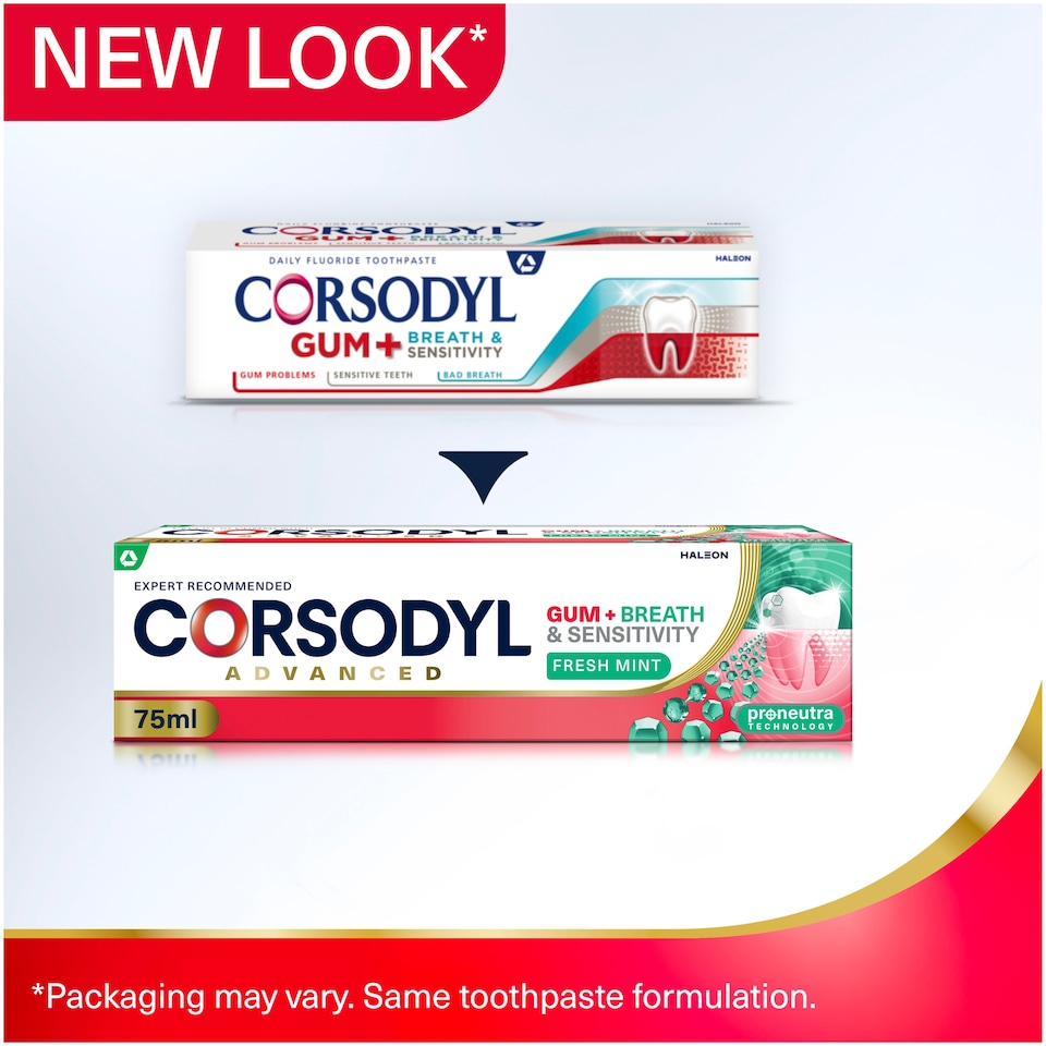 image 1 of Corsodyl Gum+ Breath & Sensitivity Toothpaste 75ml