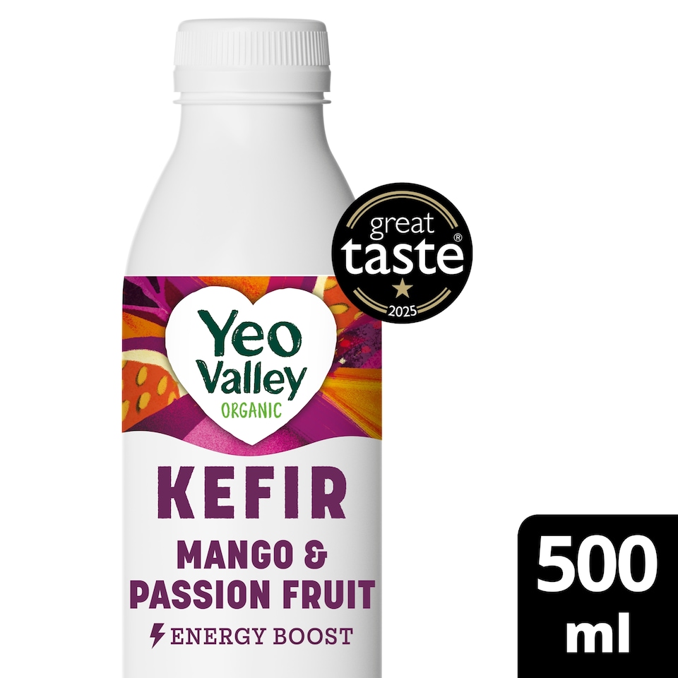 Yeo Valley Organic Kefir Mango & Passion Fruit Yogurt Drink 500ml
