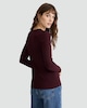 image 3 of F&F Cotton Rich Crew Neck Long Sleeved Top in Burgundy