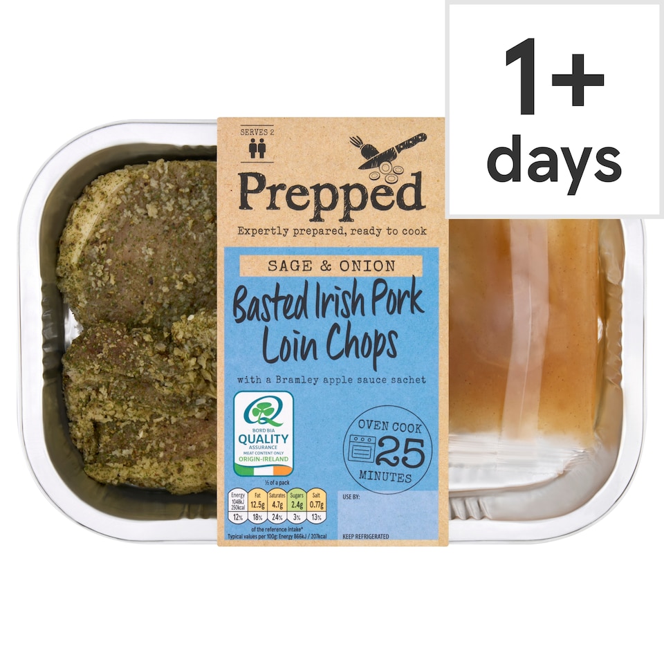 PREPPED Sage & Onion Basted Irish Pork Loin Chops 315g