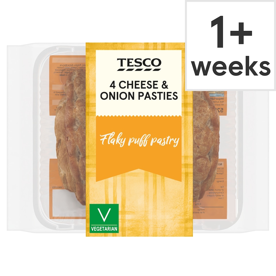 image 1 of Tesco 4 Cheese & Onion Pasties 520g