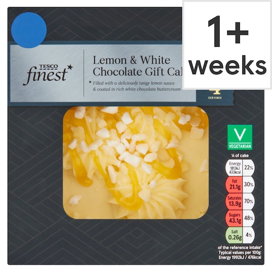 Tesco Finest Lemon & White Chocolate Gift Cake Tesco Groceries
