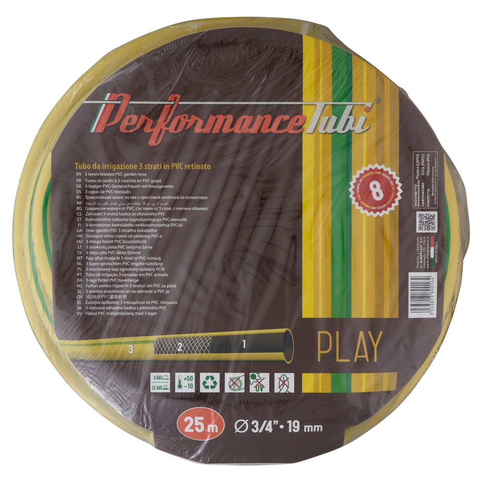 Performance Tubi 3 rétegű fonott PVC locsolótömlő 25 m