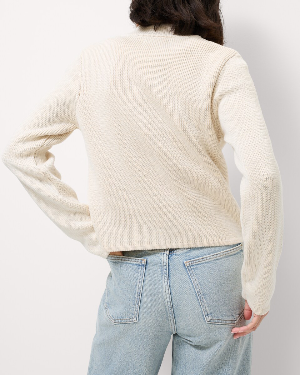image 1 of F&F Military Style Cardigan in Cream