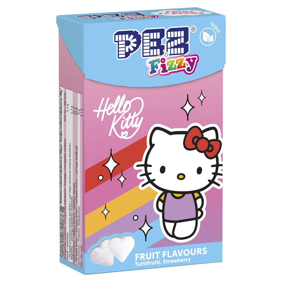 Pez Fizzy Hello Kitty gyümölcsízű pezsgő hatású cukorka 30 g 1. kép