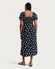 image 3 of F&F Floral Print Puff Sleeved Midi Dress in Navy