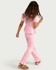 image 3 of F&F Girls 2-Piece Cotton Rich Textured Top and Trousers Set in Pink