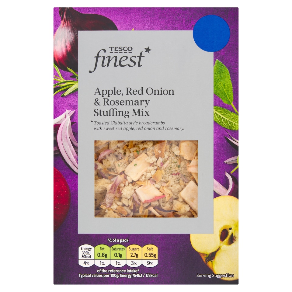 Tesco Finest Red Apple, Toasted Onion & Rosemary Stuffing 130g