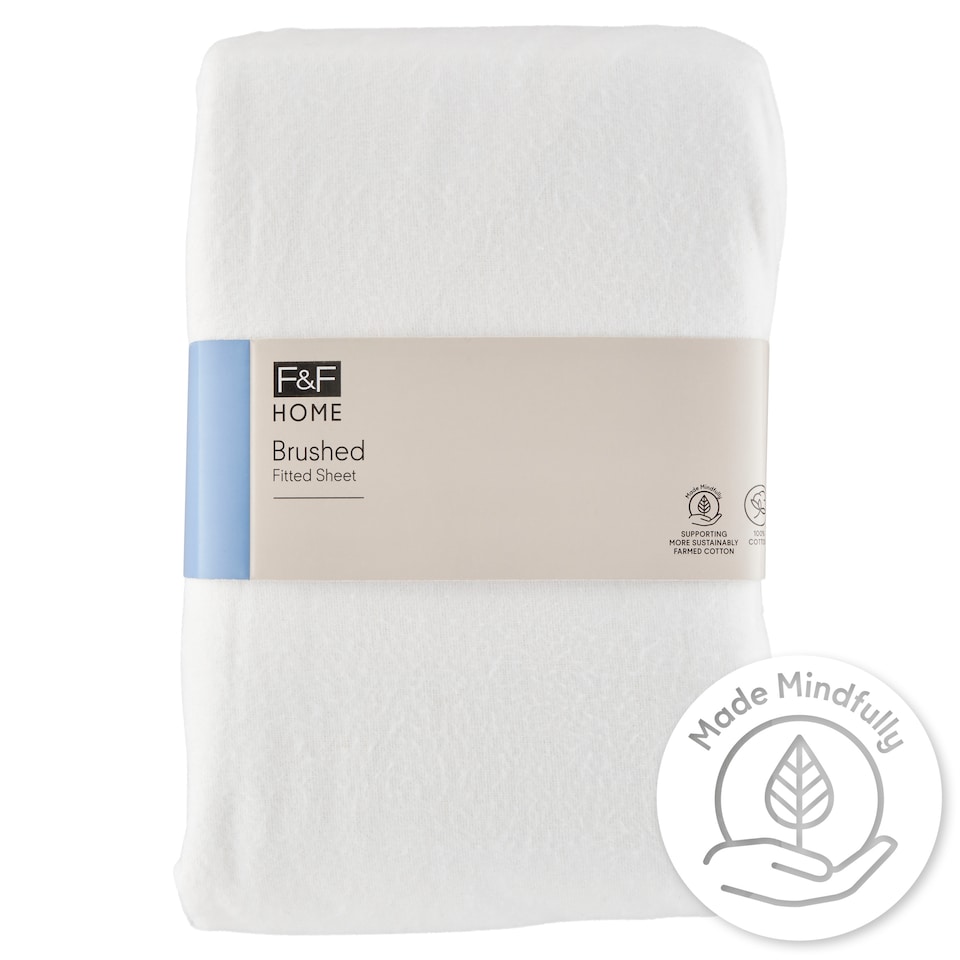 F&F Home White Brushed gumis lepedő 180 cm x 200 cm