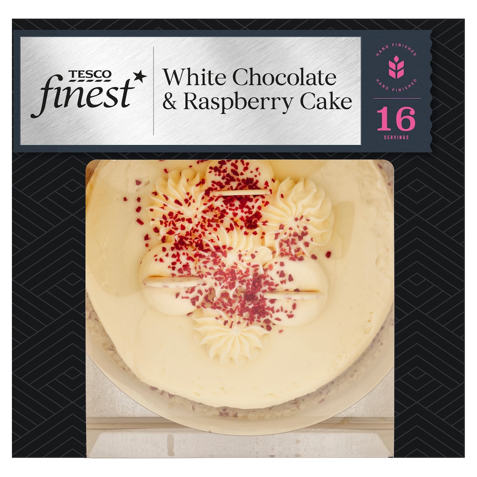 Tesco Finest White Chocolate & Raspberry Cake 16 Servings
