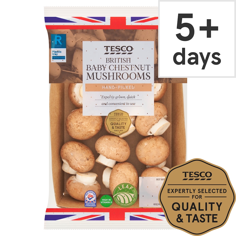 Tesco British Baby Chestnut Mushrooms 150g