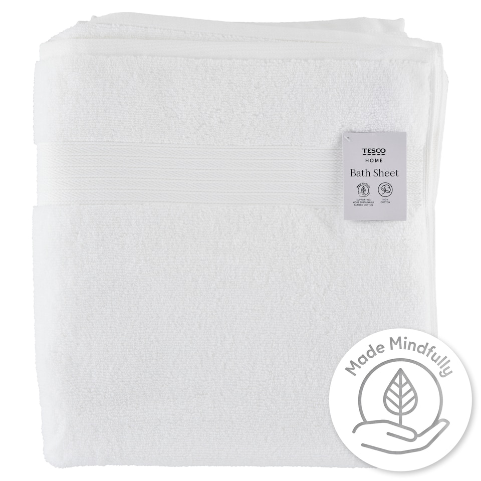 Tesco Home fehér színű fürdőlepedő 100 cm x 150 cm