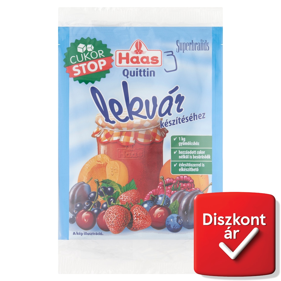 Haas Quittin Cukor Stop zselésítő befőzőszer lekvár készítéséhez 3 x 25 g